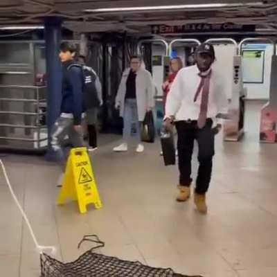 Man thinks the subway is for him and his friends (checks notes) to be irreverent?