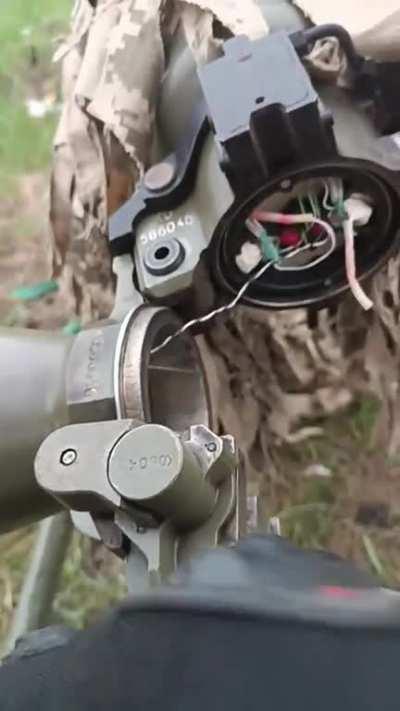 Ukrainian soldier firing an SPG-9 with a 9V battery.