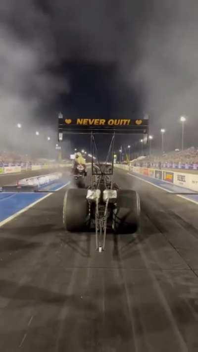 11,000 Horsepower Top Fuel Drag Car eating up the strip