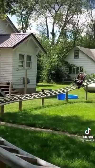 2 year old has his own roller coaster!