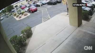 Multiple angles from security cams capture crash