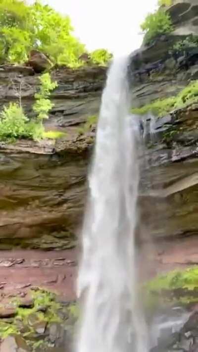 Baby seeing their first waterfall