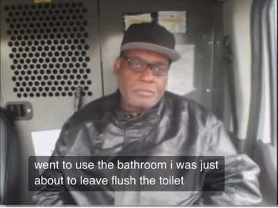 Frank James takes a shit, clogs toilet and blames “racist” hotel clerk