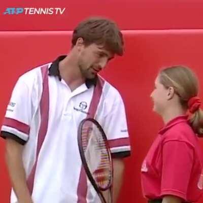 Ivanisevic Gives Ball Girl His Racquet