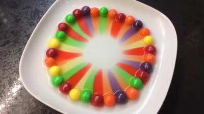 This video of skittles and hot water