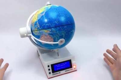 Jude Pullen created this globe that plays live radio stations from all over the world.