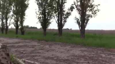 Fighting operations on the Svetlodar arc from the Ukrainian Azov regiment. Here is the use of scarecrows as targets, and the shelling of the positions of the LDNR with RPGs, and the usual rifle battle with the participation of armored personnel carriers.