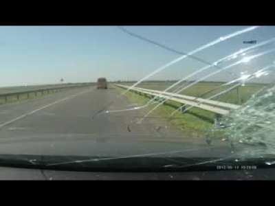 Woman killed by brick through windshield (NSFL)