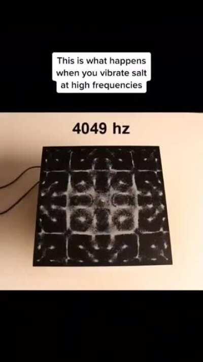 Vibrating salt at different frequency levels