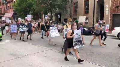 A sea of people at a march last week (OC)