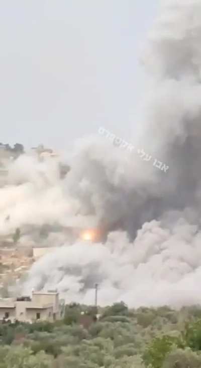 IAF attack on a house that contained dozens of concealed rockets, southern Lebanon 