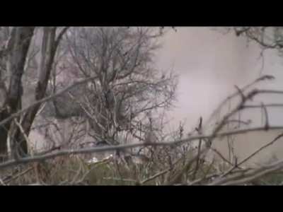 Early-war IED attack lifts a Syrian Army BMP-1 in al-Zabadani - 2/9/2012