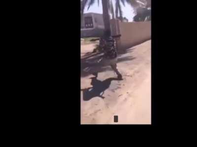 Iraqi militiamen demonstrate the worst way to dispose of an ISIS SVBIED