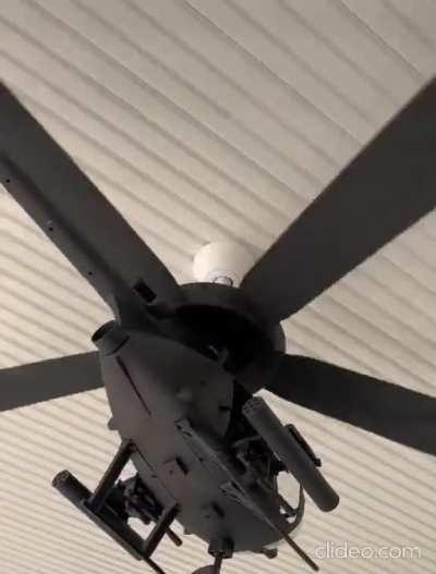 Helicopter ceiling fan with light