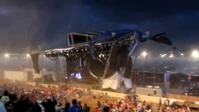 Stage Collapses On People During Storm