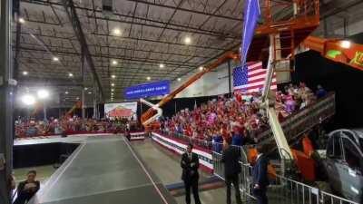 This is from the Trump rally happening right now in Henderson, NV. Note the lack of masks and social distancing, and that this is being held indoors