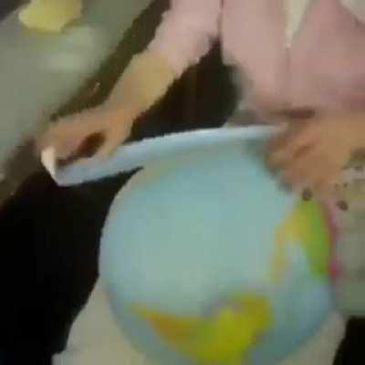 Globe making in 1955