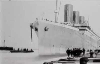 Titanic during final stages of construction (Belfast, February 1912)