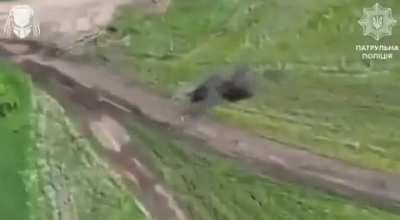 The UA Khyzhak Brigade uses FPV drones for EOD work, destroying Russian FPV drones that are waiting to ambush UA vehicles in the Toretsk area.