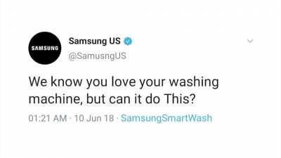 He tweeted from the washing machine