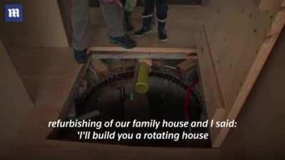 Bosnian husband builds a house that rotates 360 degrees after his wife said she wanted to choose what she sees out of the window