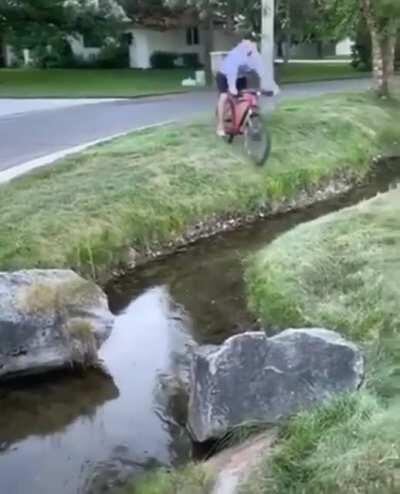 HMF while he cross the drainage..