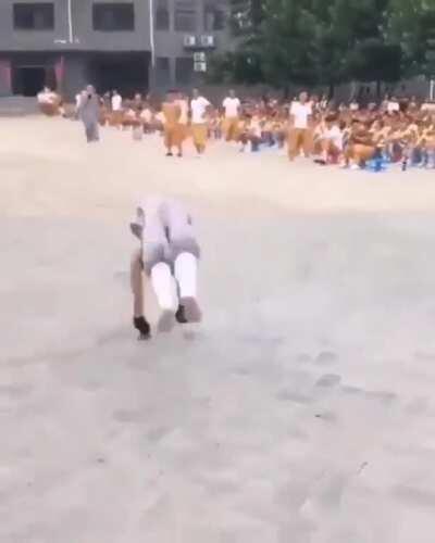 This chines kid’s continuous backhand spring skill and stamina