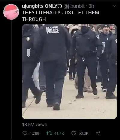 Police letting Trump rioters into Capitol