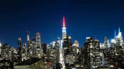 Aurora over manhattan