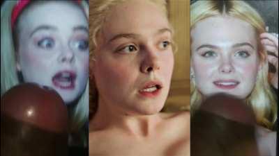 Elle fanning couldn't take the cock slaps on her pale face.