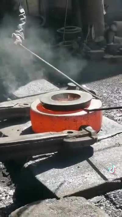 Making a wheel for a train