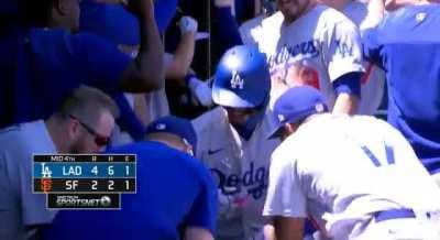 The Dodgers clubhouse with an interesting celebration : r/baseball