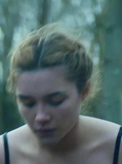 Florence Pugh stripping off in the woods