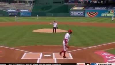 Dr. Fauci is so serious about the pandemic, he threw his opening pitch so nobody would catch anything