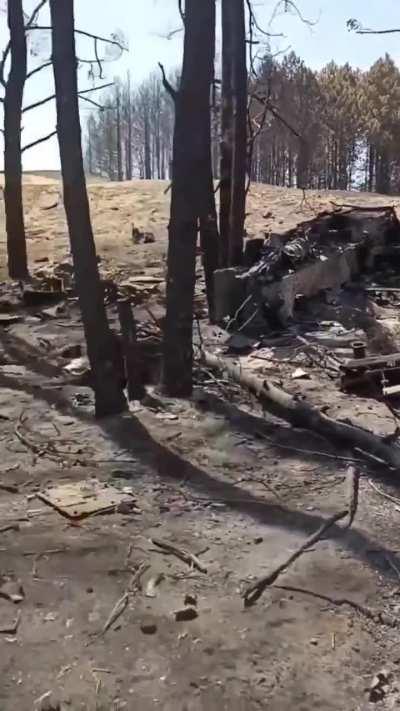 The remains of a totally destroyed Russian BMP-3 IFV in Luhansk Oblast, after a Ukrainian strike.