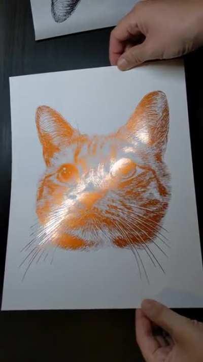 Tim the cat in burnt sienna foil (ASMR)