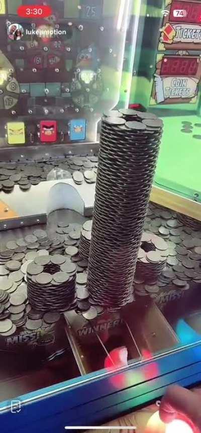 Guy knocks over $250 of coins