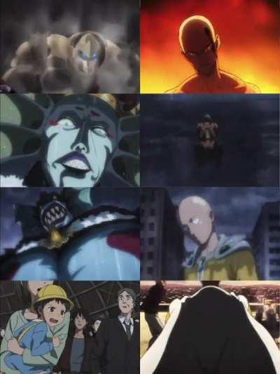 Character acting animation in One Punch Man (S1)