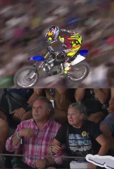 Stuntman's stunt vs. his parents' reaction