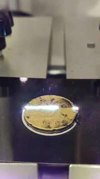 Laser Cleaning a coin