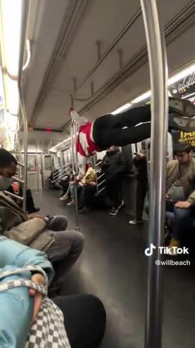 Street performer in the NYC Subway.