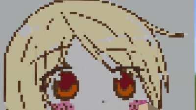 I made a Mashiro pixel art in Minecraft!