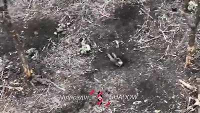 Ukrainian drone operator cleans up a Russian assault group near Avdiivka