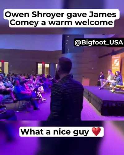 Owen Shroyer gave James Comey a warm welcome. What a nice guy ❤️