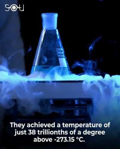 The coldest temperature ever achieved: 38 trillionths of a degree above absolute 0