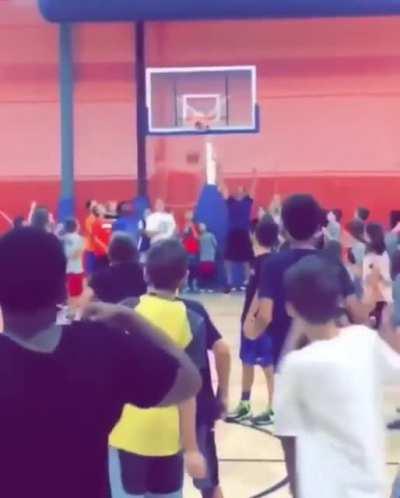 Principal drained a full-court shot with the entire student body watching