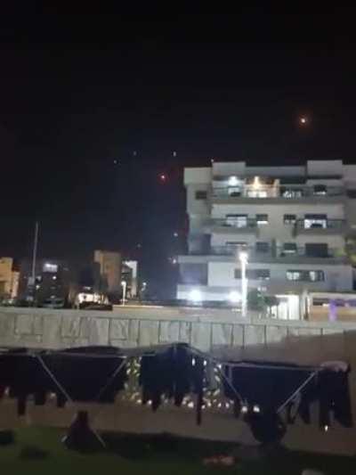 Iron dome intercepting multiple rockets