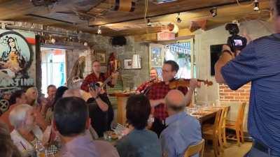 French Canadian folk band breaks out some AC/DC