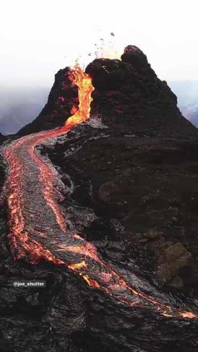 Lava flowing in Iceland