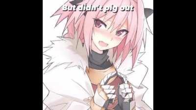 Astolfo here again, just work up and thanking god and Jesus for creating me. And letting me have a nice bf like u/Leopardbusy